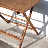 Folding bamboo table side table colonial style table, veranda, patio, interior decor