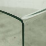 Postmodern Rectangular Curved Tempered Glass Coffee Table, 1990