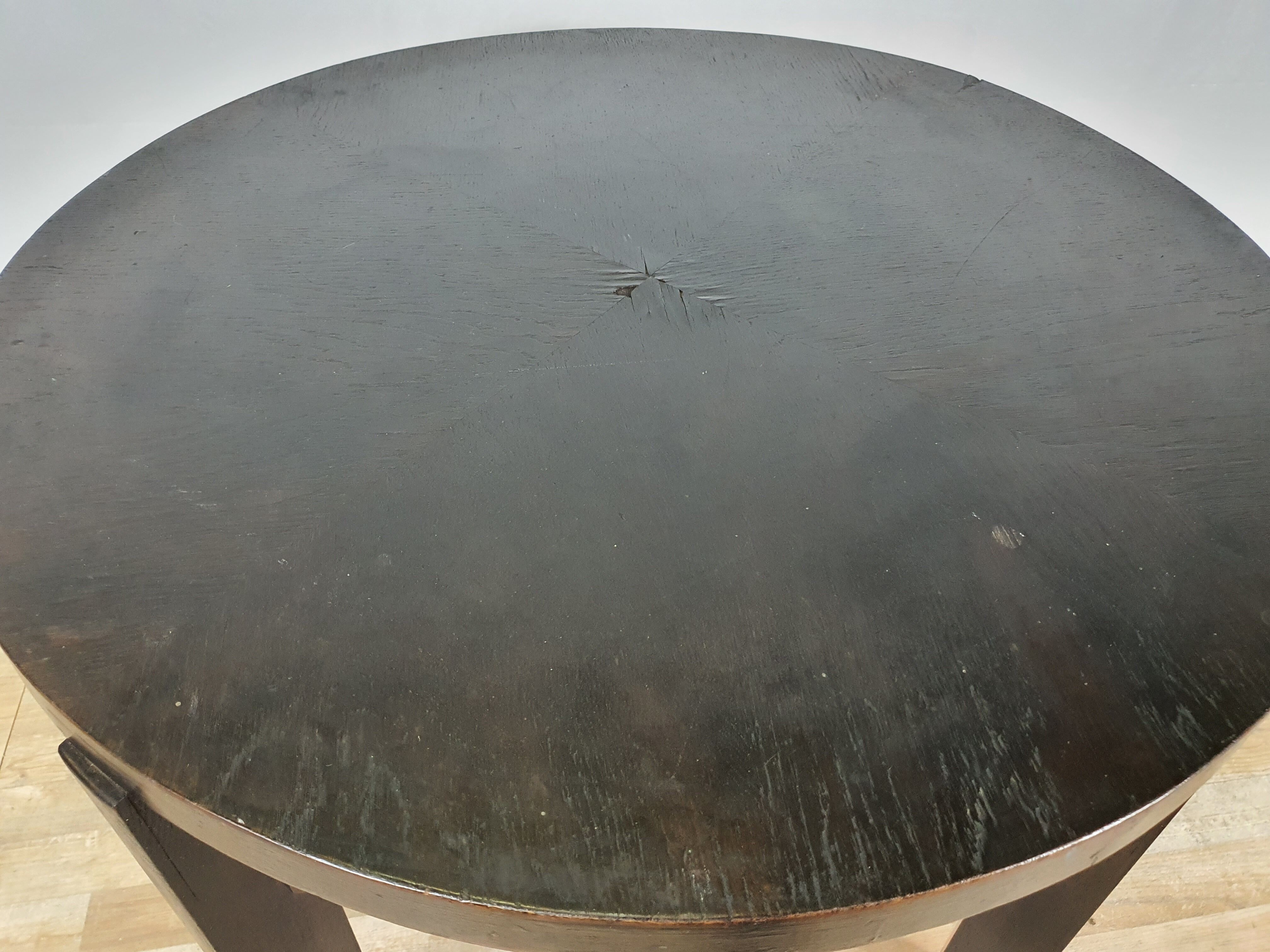 Art decò round black coffee table