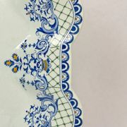 Gien, vegetable dish, soup tureen and its lid in fine earthenware, Rouen decoration.