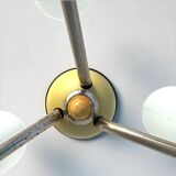 Mid Century Modern opaline glass 3-light chandelier