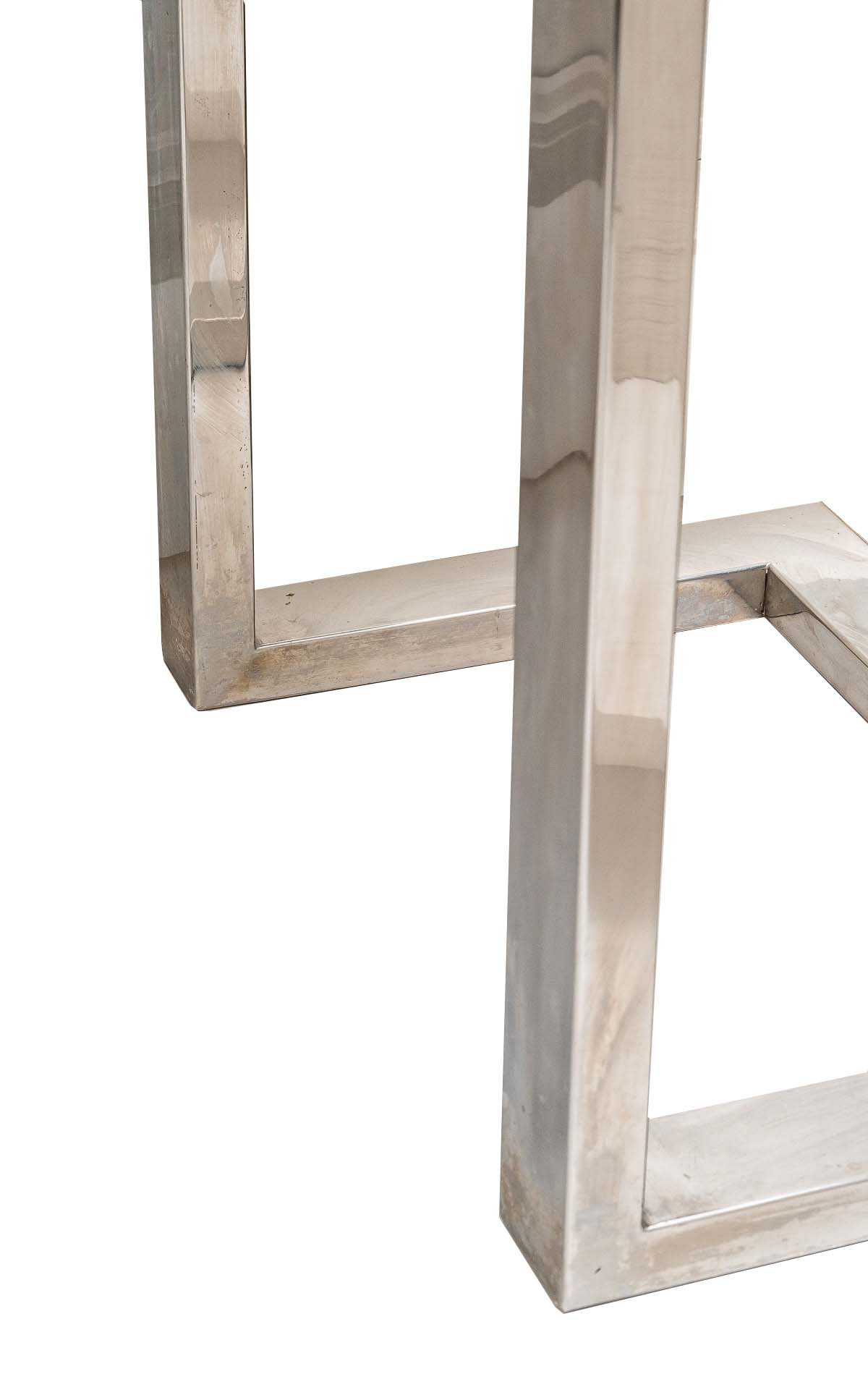 Console en métal chromé et travertin, italie, années 1970