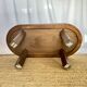 Ceramic and solid wood herbarium coffee table, signed
