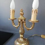 Bronze foot lamp candlestick 2 lights