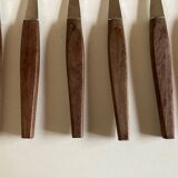 Set of 12 teak dessert forks 1960 Scandinavian