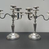 Paire de chandelier, placage argent 12 grammes, Fabiora, Paris, luxe
