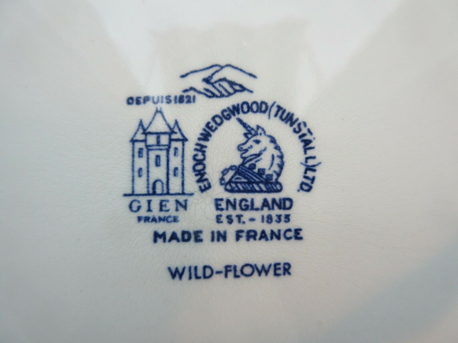 2 oval ravines Gien art deco model eyelets in blue