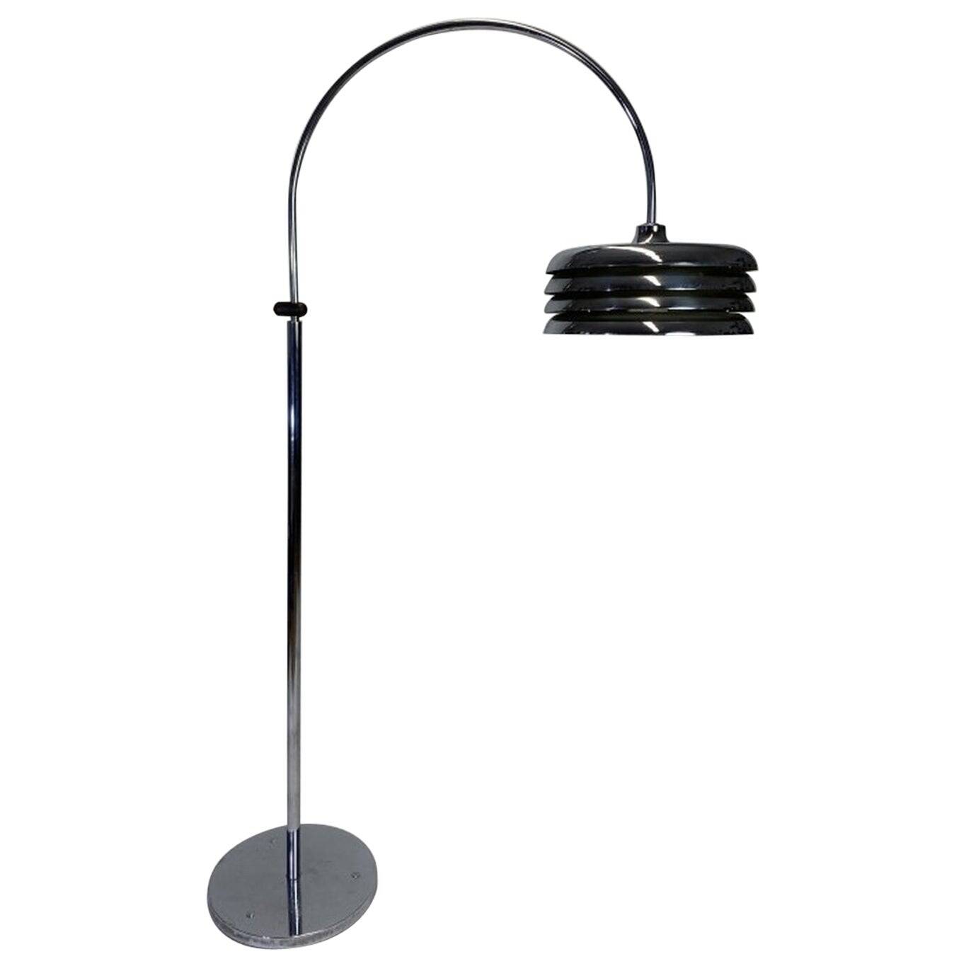 Lampe sur pied chromée par Tamás Borsfay pour Hungarian Craftsmanship Company, années 1970