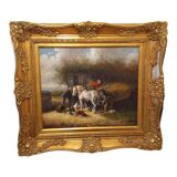 Oil on canvas "The Groom", signed canvas of the beginning of the last century