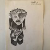 Drawing African Sculpture Manbila Cameroon