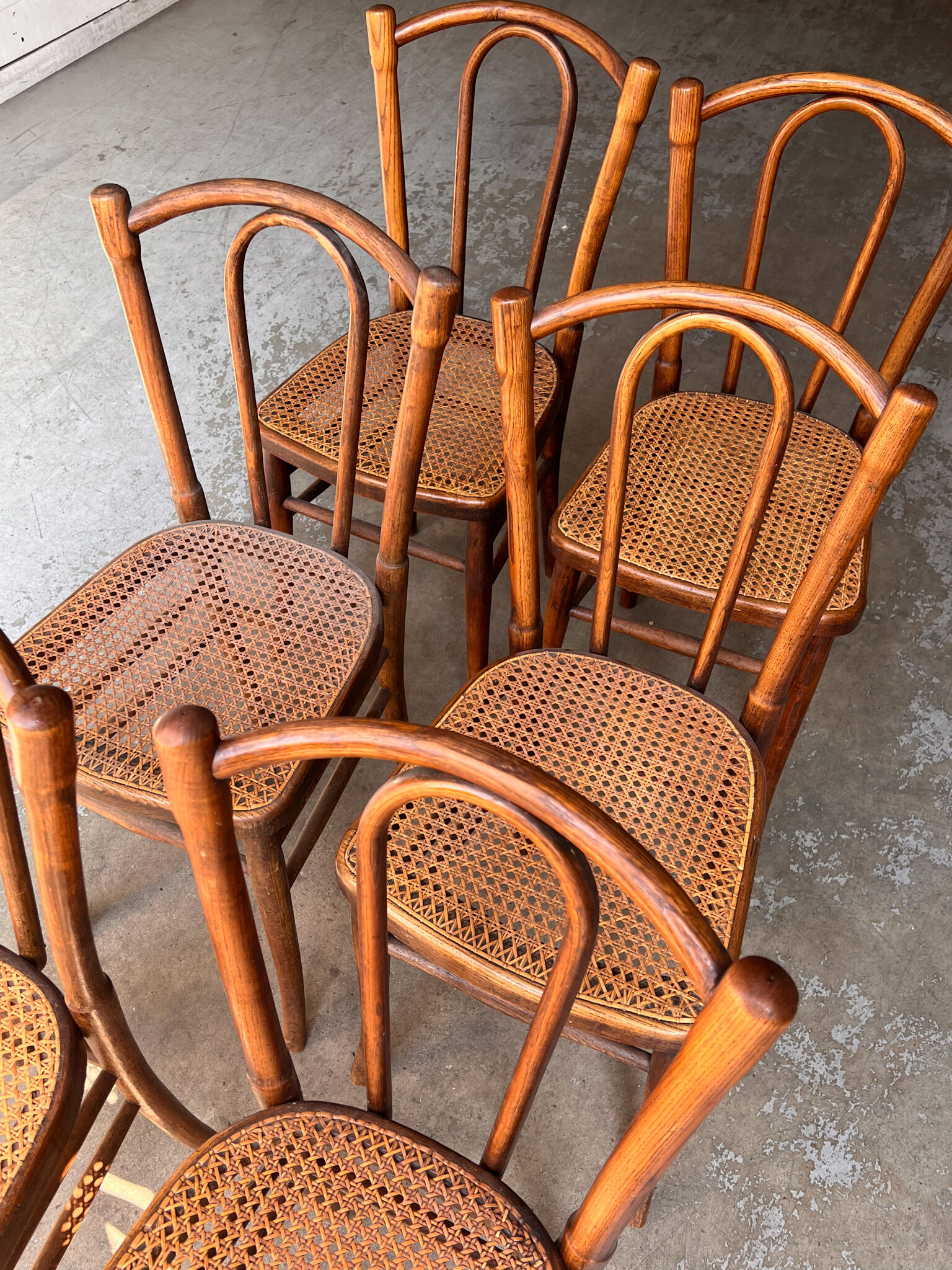 6 chairs bistro old cannage