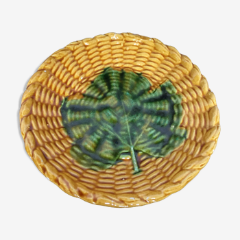 Vallauris' yellow and green ceramic plate