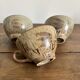 Set of 3 vintage speckled stoneware mugs