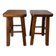 Pair of solid wood stools – vintage rustic style