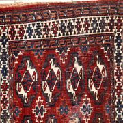 Ancient turkmen yomud handmade carpet 70cm x 118cm 1900s, 1c725
