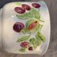Cache pot glazed ceramic slip vintage fruits