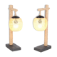 Paire de lampes en bambou et corde