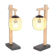 Paire de lampes en bambou et corde