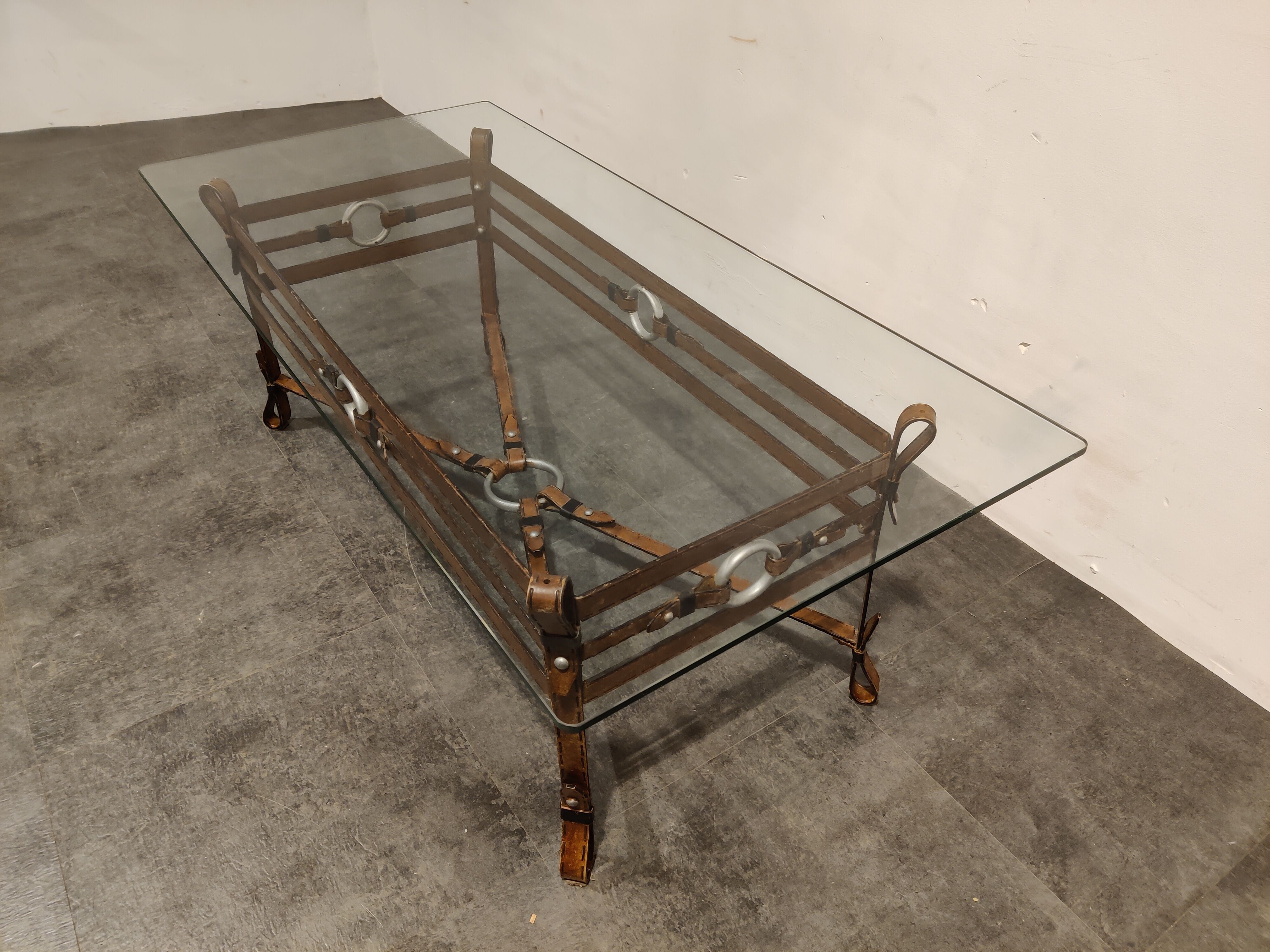 Mid century faux leather coffee table, 1960s