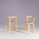 Chaises en pin modèle 68 d'Alvar Aalto des années 1950, ensemble de 2.