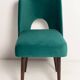 Chaise « shell » en velours crème et bois, Pologne, 1960s