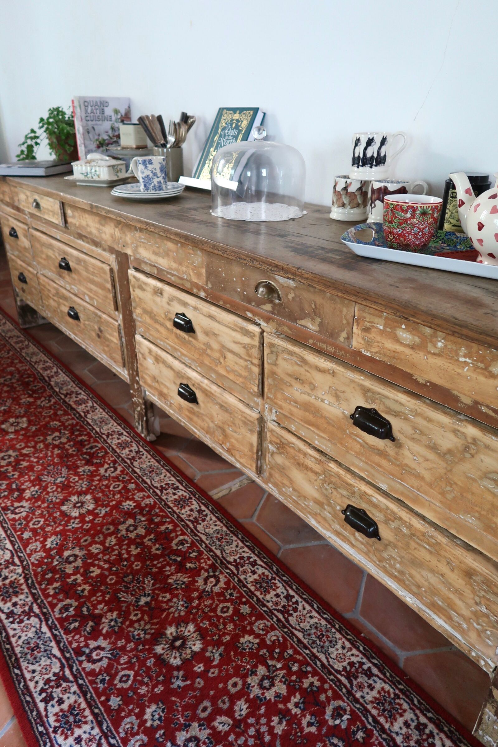 Meuble de métier comptoir en bois