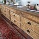 Meuble de métier comptoir en bois