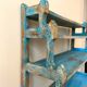 Sideboard 4 shelves and 2 glass doors in blue wood