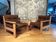 Pair of pine armchairs 1980