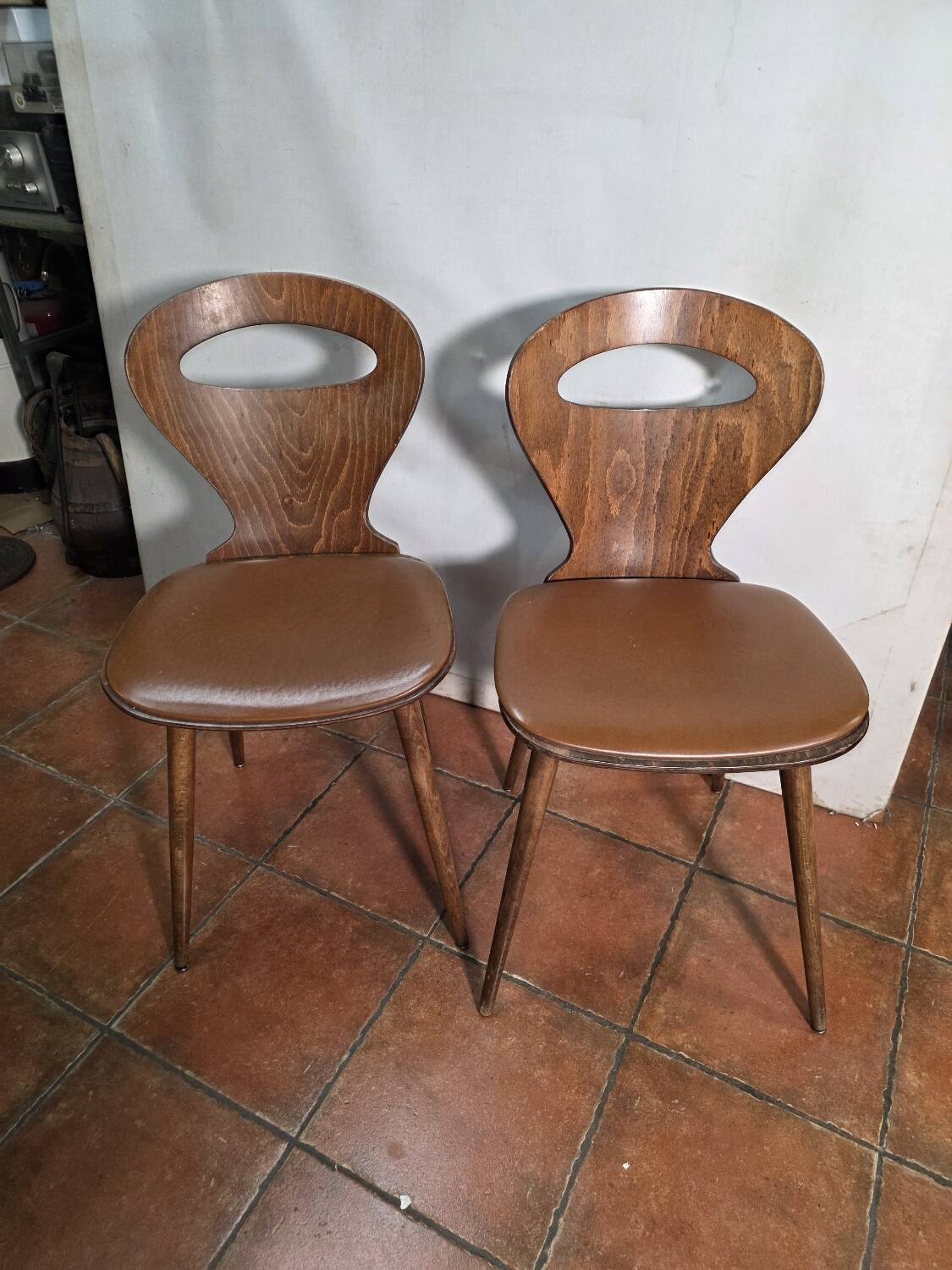 Paire de chaises bistrot "Fourmi" Baumann – Vintage 1960