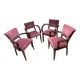 4 bridge chairs covered in Pierre Frey fabric.