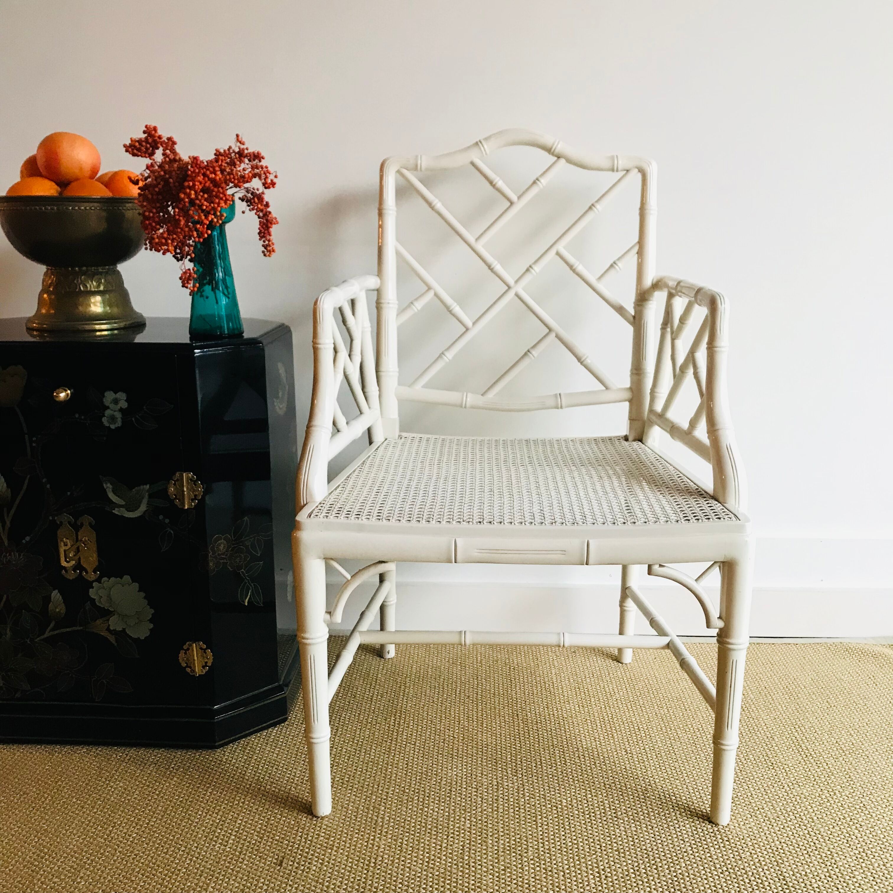 Armrest chair faux bamboo