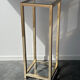 Golden metal and glass side table – 1970s