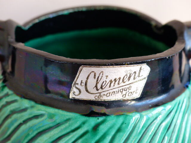 Vase ceramic glazed St. Clement by Blanche Letalle.