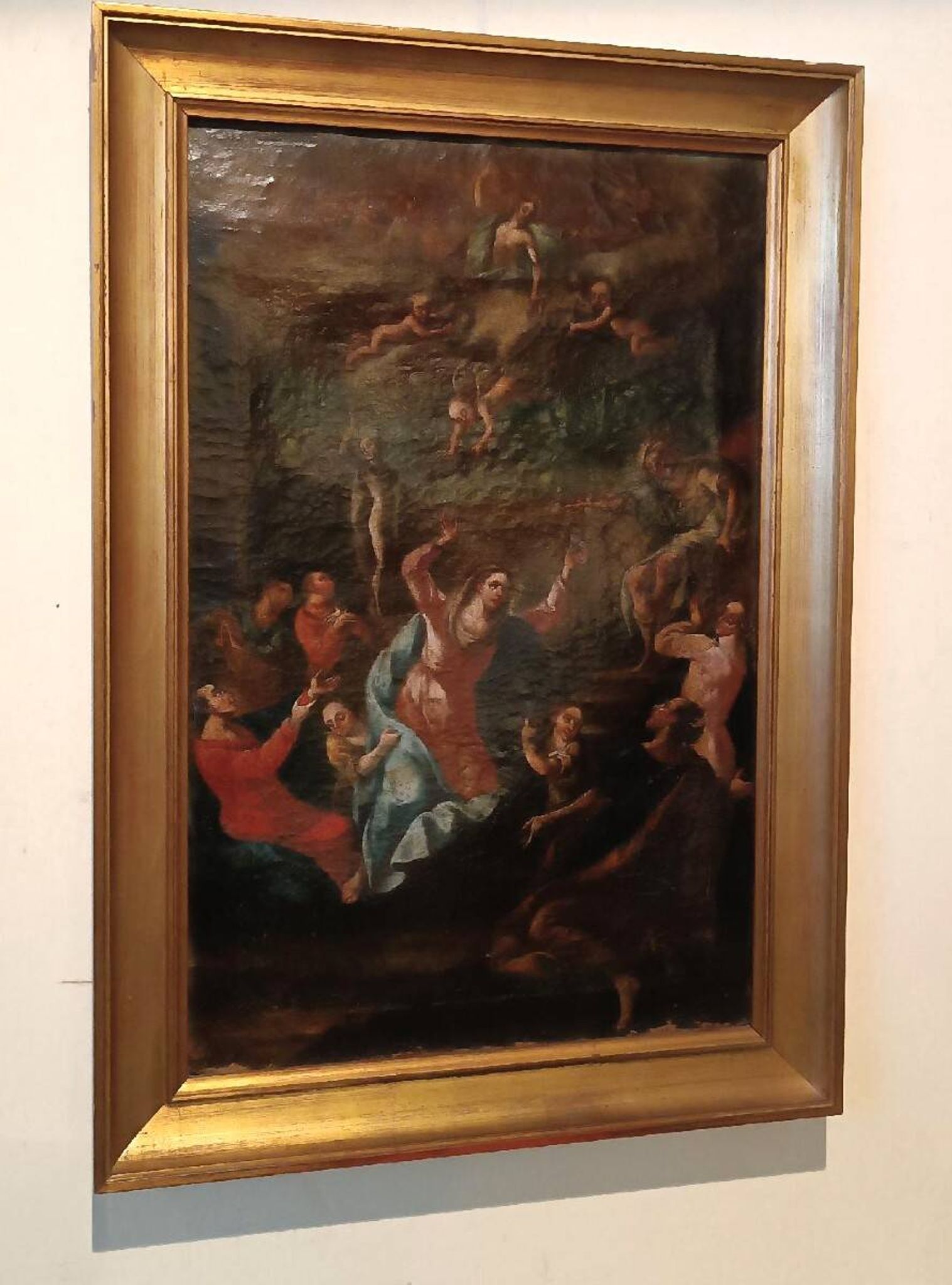 Antique painting - oil on canvas - Assumption of the Virgin, 18th century