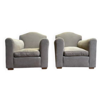 Paire de fauteuils club Art Déco