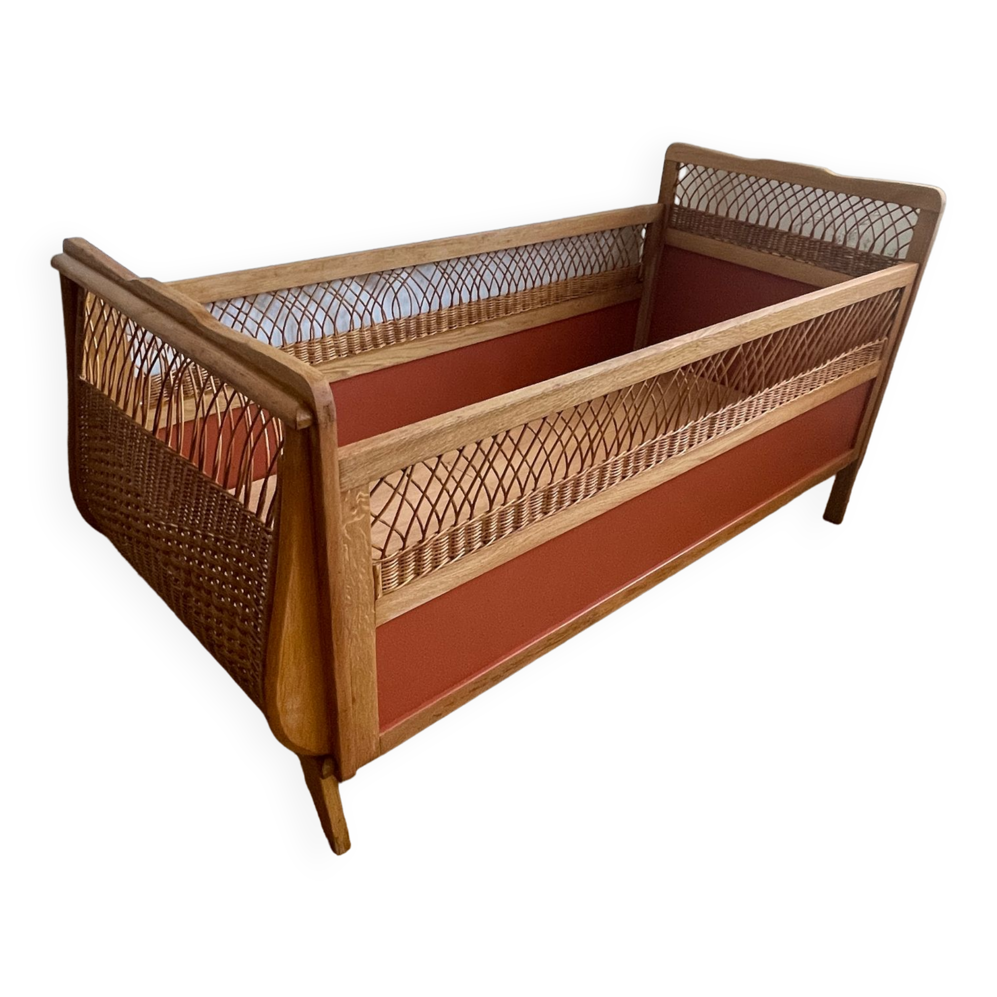 Vintage rattan bed for baby/child