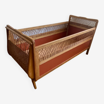 Vintage rattan bed for baby/child