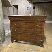 Empire style chest of drawers in flamed veneer wood