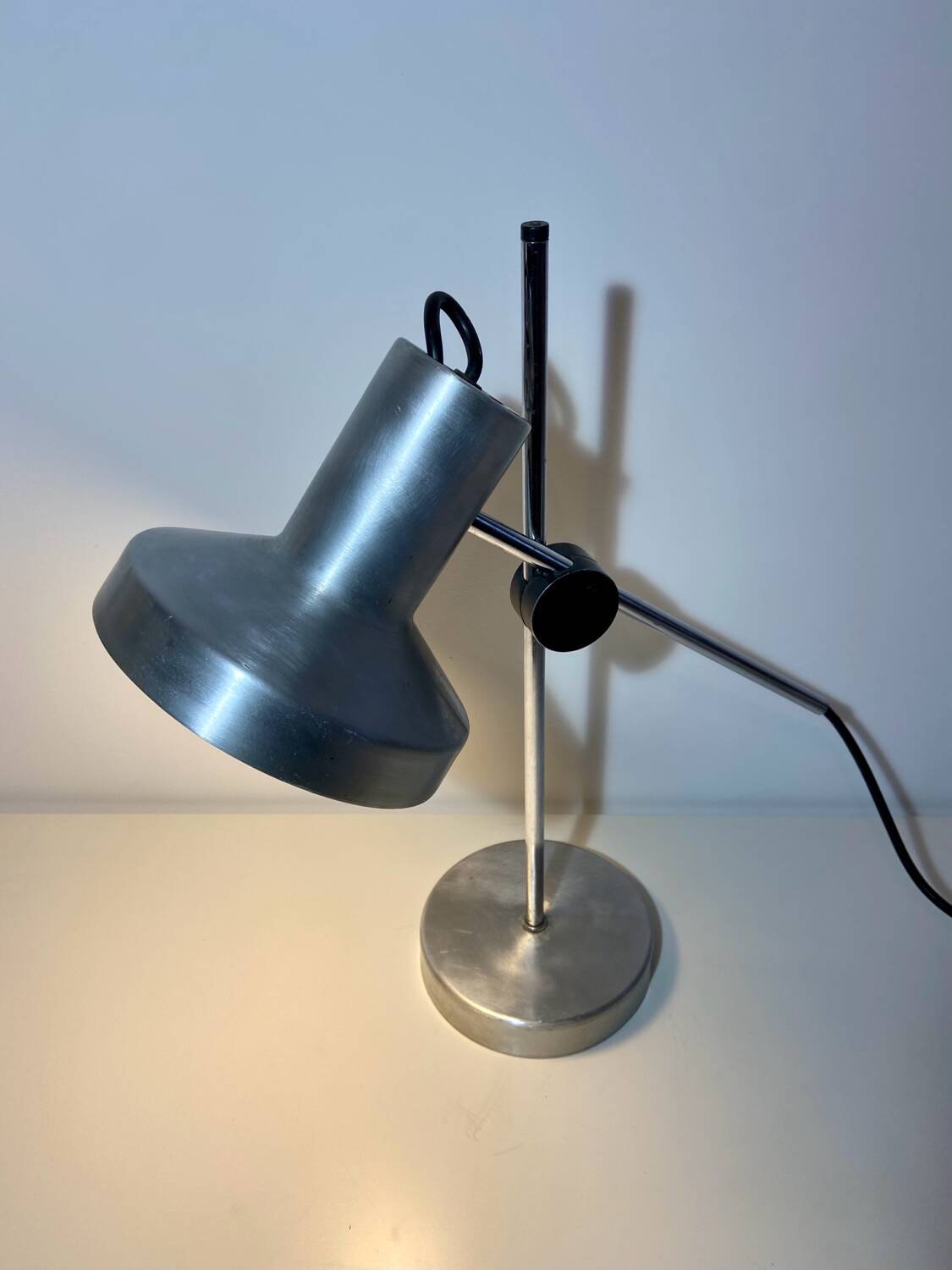 Brushed aluminum desk lamp