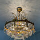 Lustre en bronze et cascade de pampilles en cristal