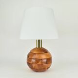 Lampe de table moderniste en bois de pin, années 1970