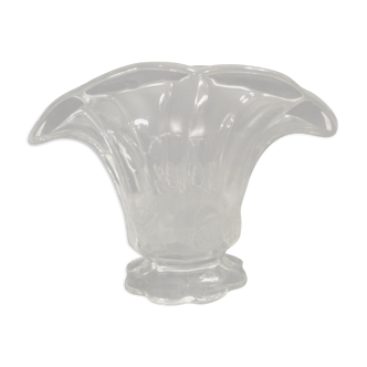 Vase fan art deco glass mold press floral decoration in relief