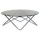 1970s vintage smoked glass and chromed round coffee table