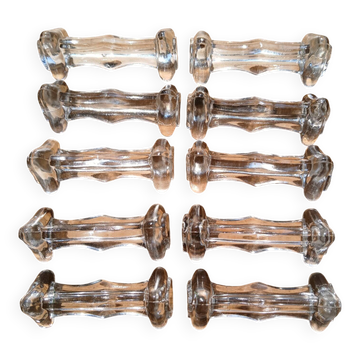 Lot de 10 porte-couteaux en verre