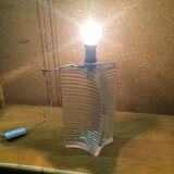 Vintage crystal lamp foot signed daum france - 70s