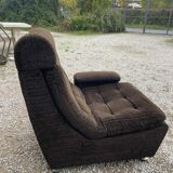 Canapé vintage Space Age en velours marron