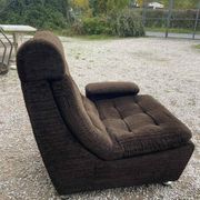 Vintage Space Age brown velvet sofa