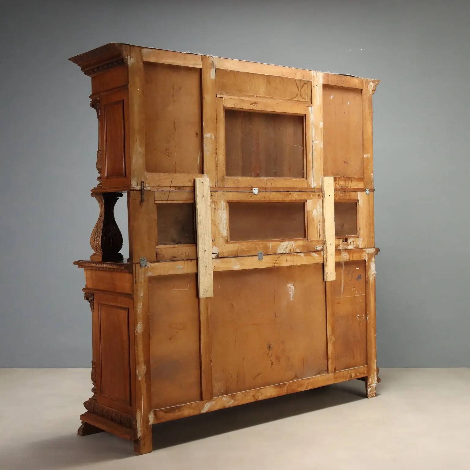 Neo-baroque antique walnut buffet, Italy, 19th century