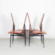 Fasem dinner chairs S44 in cognac red leather, 1990's